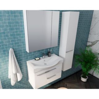 Зеркальный шкаф Акватон Беверли 80см белый 1A237102BV010